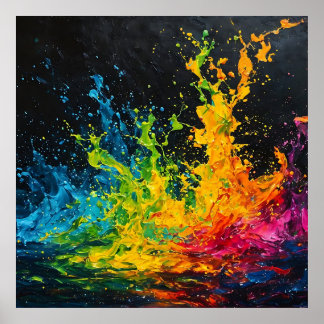 Farbenfrohe Paint Splash Poster