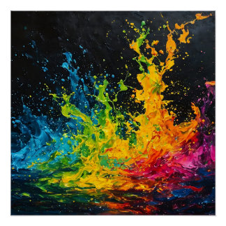 Farbenfrohe Paint Splash Poster