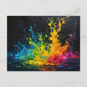 Farbenfrohe Paint Splash Postkarte