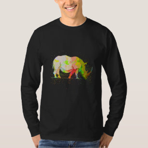 Farbenfrohe Paint Splash Realistisch Wilder Tier R T-Shirt
