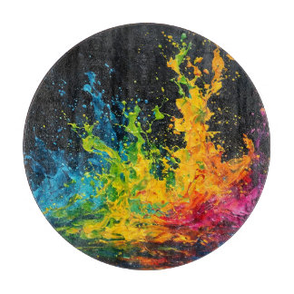 Farbenfrohe Paint Splash Schneidebrett