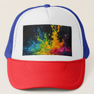 Farbenfrohe Paint Splash Truckerkappe