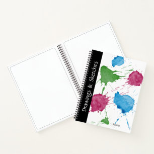 Farbenfrohe Paint Spritzers Spiral Notebook Notizbuch