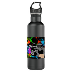 Farbenfrohe Paintball-Motif Edelstahlflasche