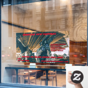 Farbenfrohe Paintball-Shop-Ausrüstung Customize Fr Fensteraufkleber