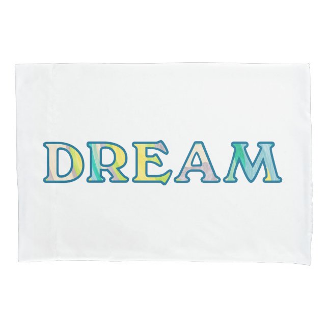 Farbenfrohe Painterly DREAM Typografie Kissenbezug (Vorderseite)