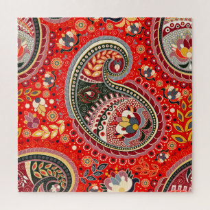 Farbenfrohe Paisley Indian Seamless Patches Puzzle