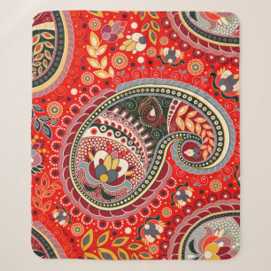 Farbenfrohe Paisley Indian Seamless Patches Sherpadecke