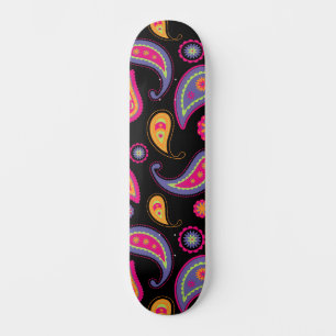 Farbenfrohe Paisley nahtloses Muster Skateboard