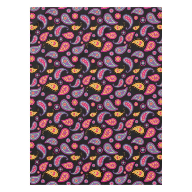 Farbenfrohe Paisley nahtloses Muster Tischdecke (Vorderseite)