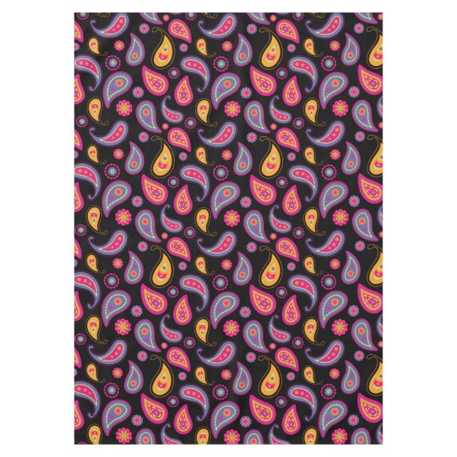 Farbenfrohe Paisley nahtloses Muster Tischdecke (Vorderseite)