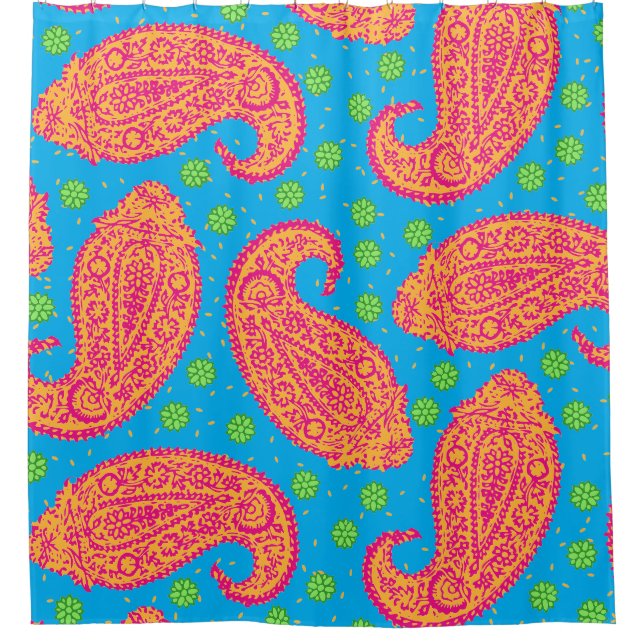 Farbenfrohe Paisley Pattern Duschvorhang (Vorderseite)