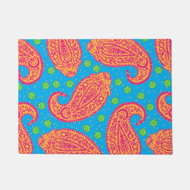 Farbenfrohe Paisley Pattern Fußmatte (Vorderseite)