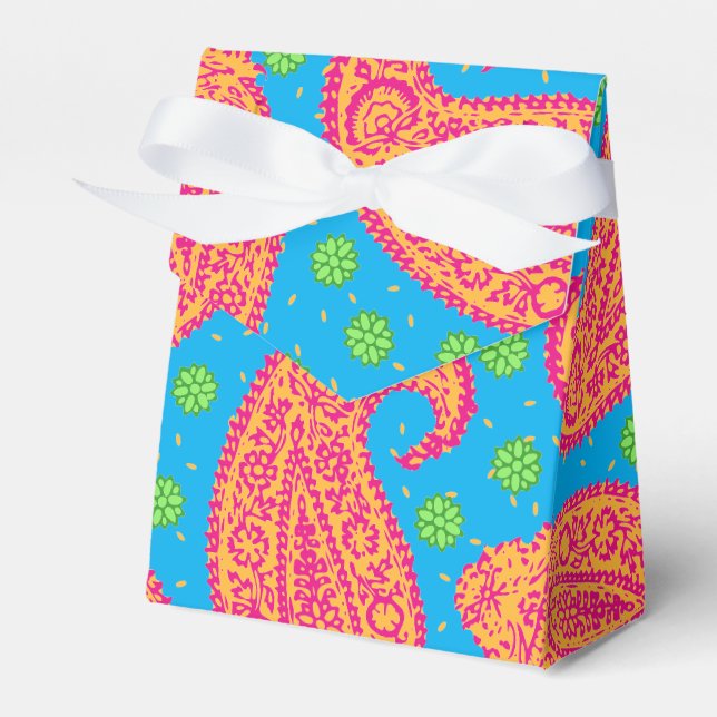 Farbenfrohe Paisley Pattern Geschenkschachtel (Vorderseite)