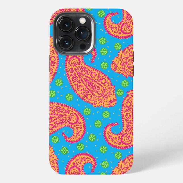 Farbenfrohe Paisley Pattern iPhone Case Hülle (Rückseite)