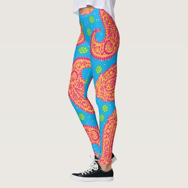 Farbenfrohe Paisley Pattern Leggings (Links)