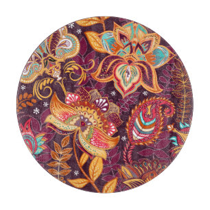 Farbenfrohe Paisley Style Blumenmuster Schneidebrett