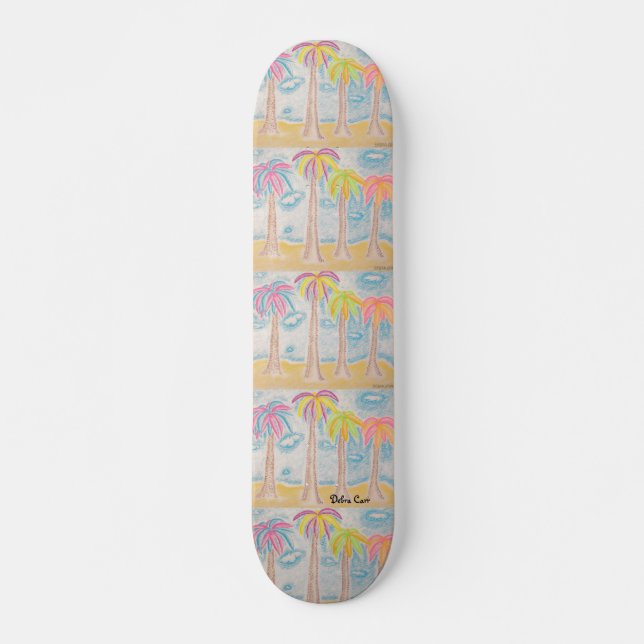 Farbenfrohe Palms-Skateboard Skateboard (Vorne)