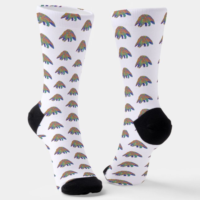 Farbenfrohe Pangolin Art Socken (Gewinkelt)