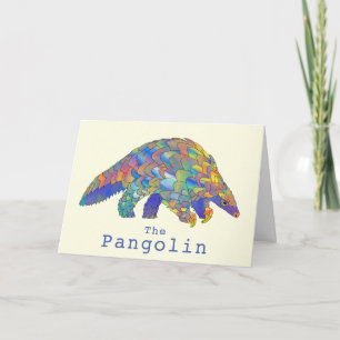 Farbenfrohe Pangolin-gefährdete Tierart-Aktivismus Karte