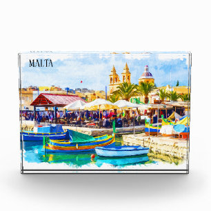 Farbenfrohe Panoramaaussicht auf Malta Fotoblock