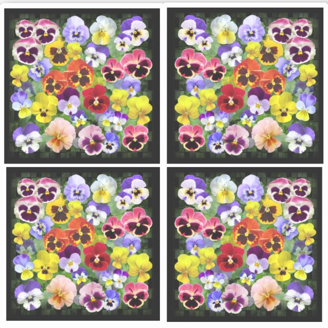 Farbenfrohe Pansy Display Contour Aufkleber (Vorderseite)