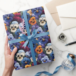Farbenfrohe Pansy-Muster Geschenkpapier