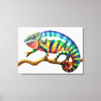 Farbenfrohe Panther Chameleon Lizard Wrapped Canva