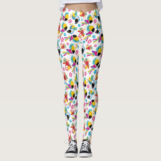 Farbenfrohe Papageien, tropische Papageien, Vögel, Leggings (Vorderseite)