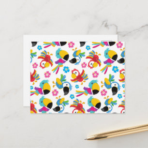 Farbenfrohe Papageien, tropische Papageien, Vögel, Postkarte
