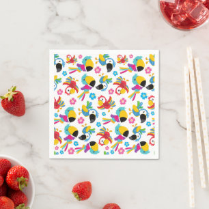 Farbenfrohe Papageien, tropische Papageien, Vögel, Serviette