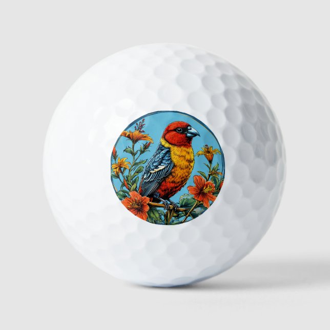 Farbenfrohe Papageienvogel Golfball (Vorderseite)