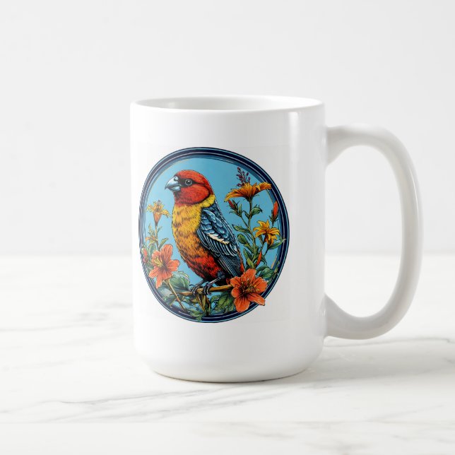 Farbenfrohe Papageienvogel Kaffeetasse (Rechts)