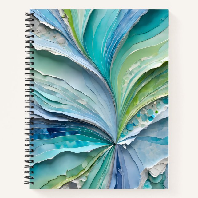 Farbenfrohe Papier Collage Art Spirale Notebook Notizbuch (Vorderseite)
