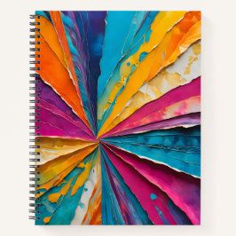 Farbenfrohe Papier Collage Art Spirale Notebook Notizbuch
