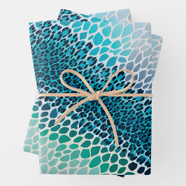 Farbenfrohe Papierblätter für tierische Prints Geschenkpapier Set