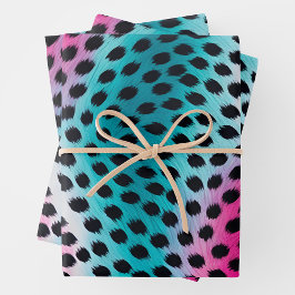 Farbenfrohe Papierblätter für tierische Prints Geschenkpapier Set