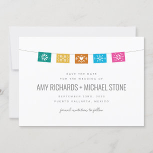 Farbenfrohe Papierflachkarte