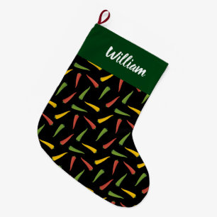 Farbenfrohe Paprikaschoten Muster Großer Weihnachtsstrumpf