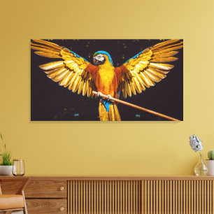 Farbenfrohe Parakeet Winged Bird Canvas Print Leinwanddruck