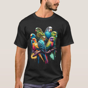 Farbenfrohe Parakeets Parrot Bird Lover Watcher T-Shirt