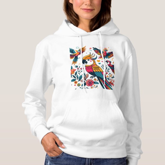 Farbenfrohe Parks Tropische Kunst Hoodie (Vorderseite)