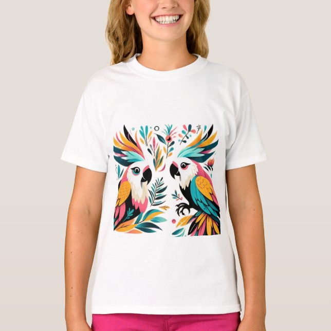 Farbenfrohe Parks Tropische Kunst T-Shirt (Vorderseite)