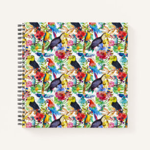 Farbenfrohe Parrosen Notizbuch