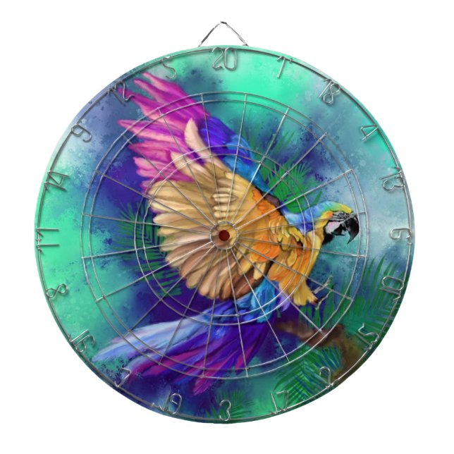 Farbenfrohe Parrot Dart Board Dartscheibe (vorne)