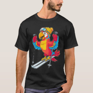 Farbenfrohe Parrot Skiabenteuer Winterspass T-Shirt