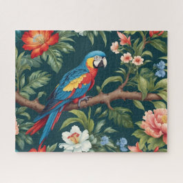Farbenfrohe Parrot Tropical Dschungel Blätter Puzzle