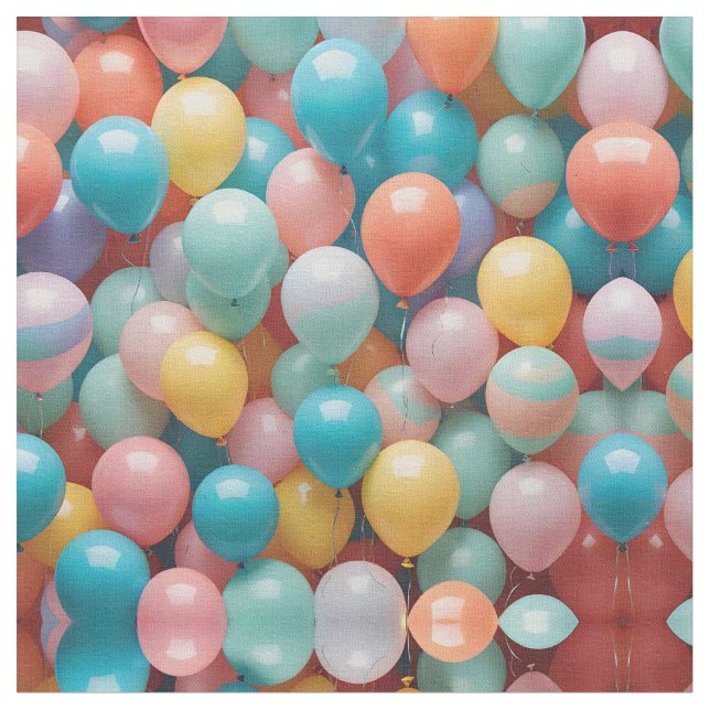 Farbenfrohe Party Balloons Muster Stoff (Nahaufnahme)