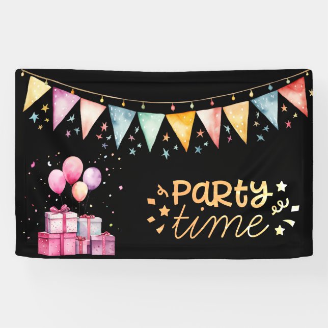 Farbenfrohe Party Banner (Horizontal)