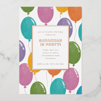 Farbenfrohe Party Einladung zum Geburtstag von Bal